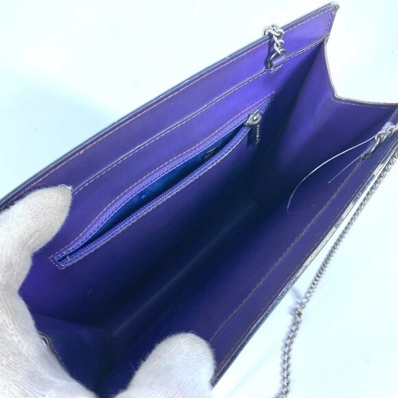 CHANEL hologram CC CC Mark Double Chain Shoulder Bag PVC/Leather purple - Picture 9 of 15